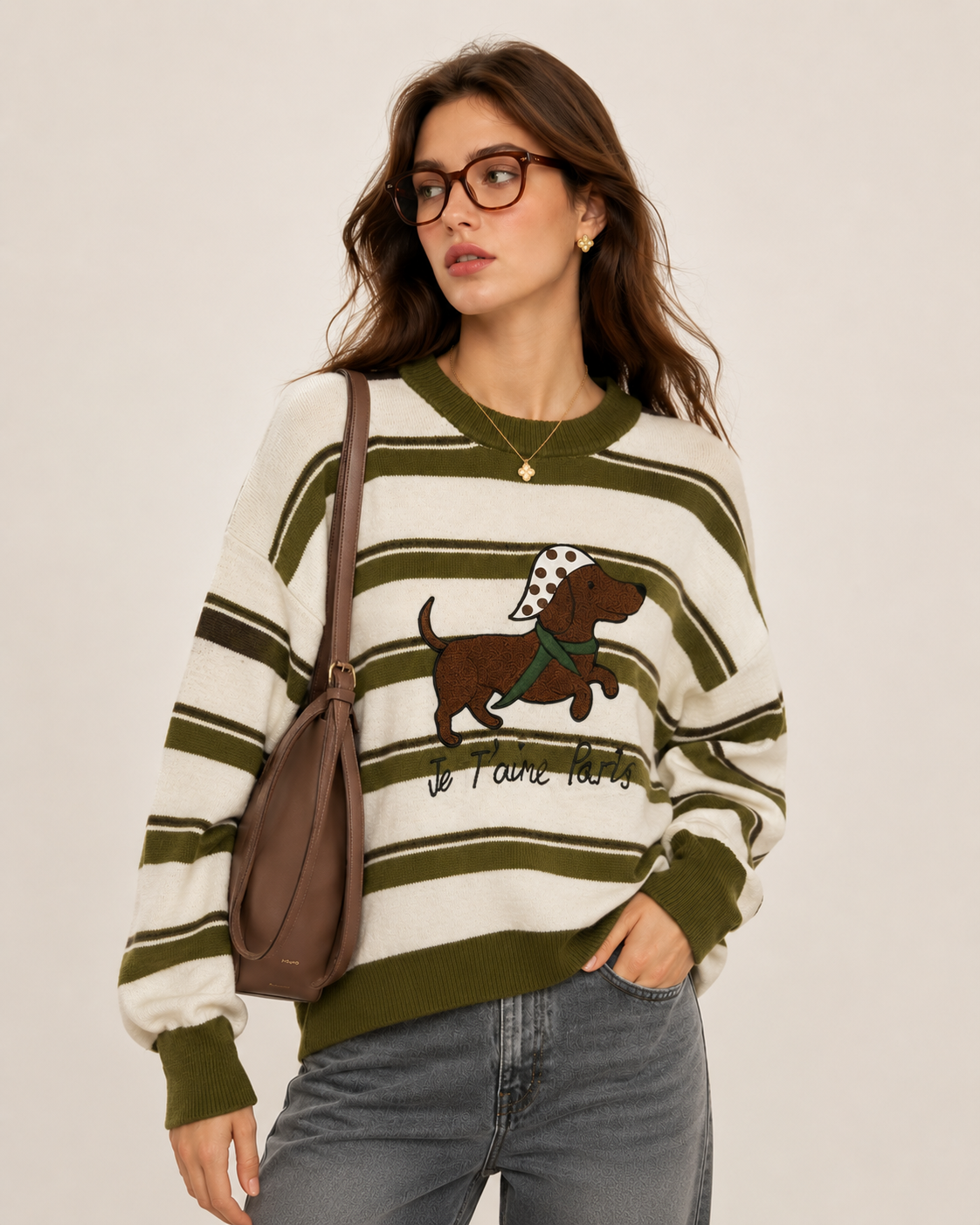 Oversize Pullover mit Streifen