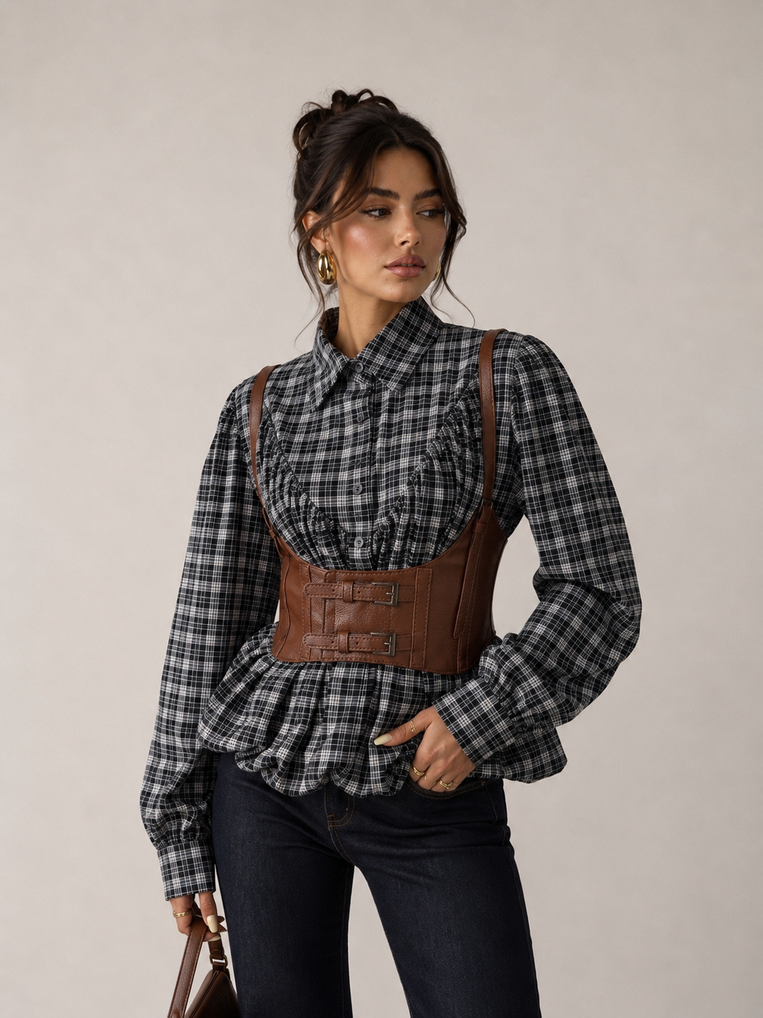Regular-Bluse mit Schößchen