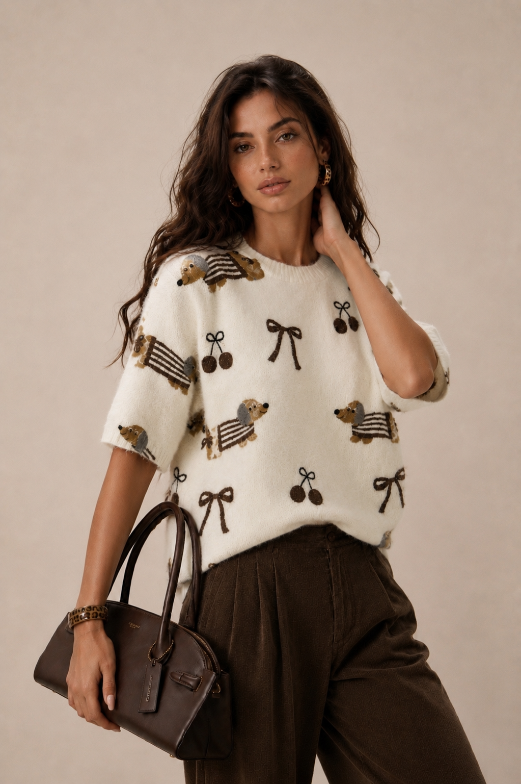 Schlichter Pullover mit Halbarm