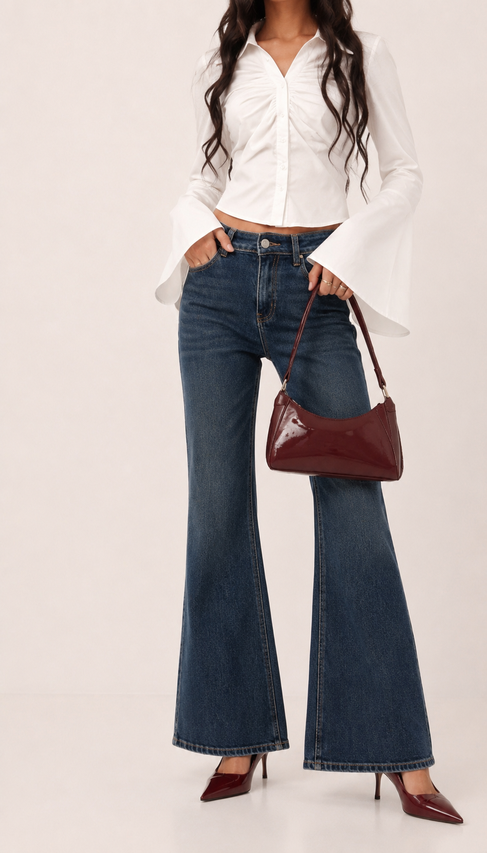 High-Waist Schlagjeans