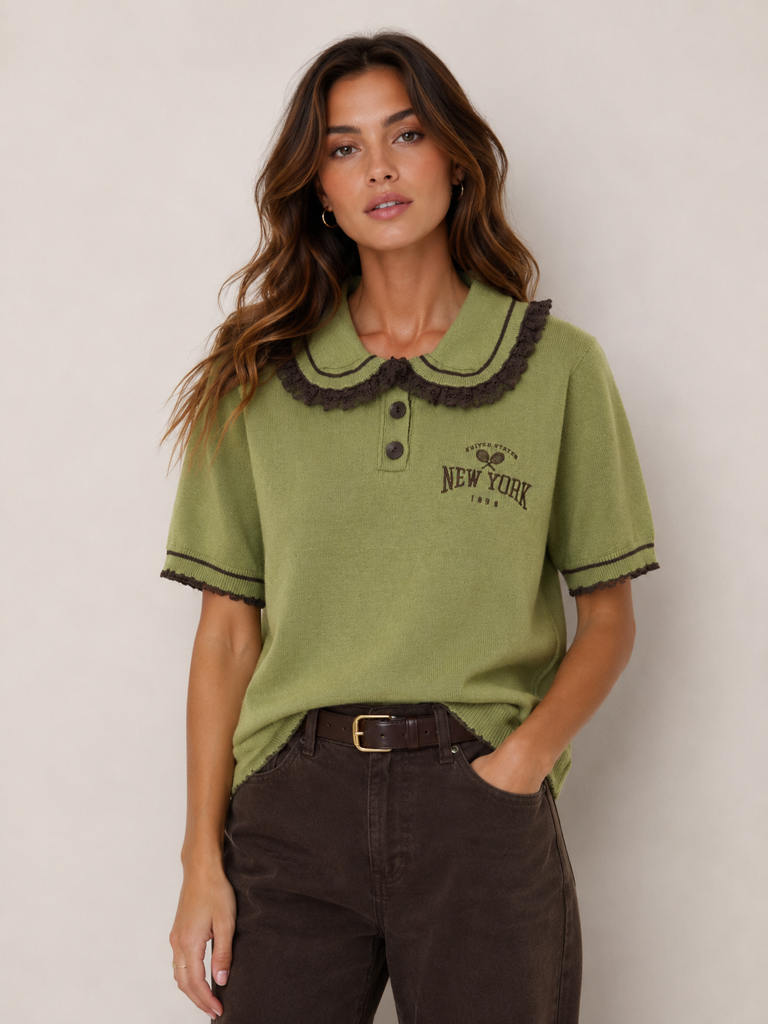 Regular Polo-Pullover mit Kragen