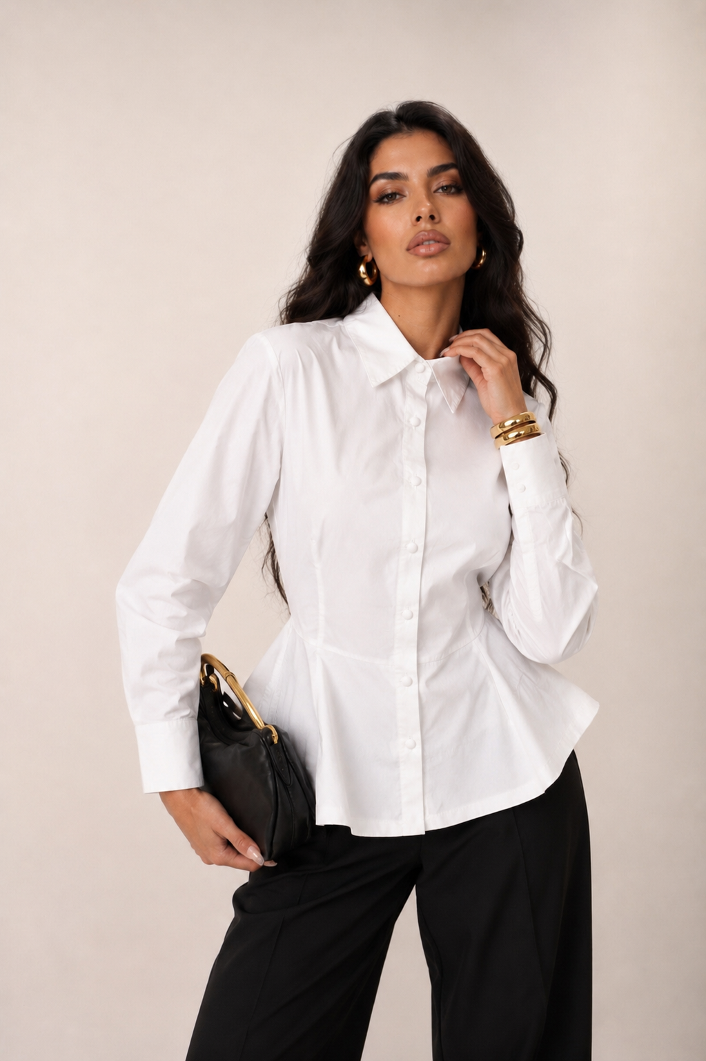 Figurbetonte Bluse mit Peplum