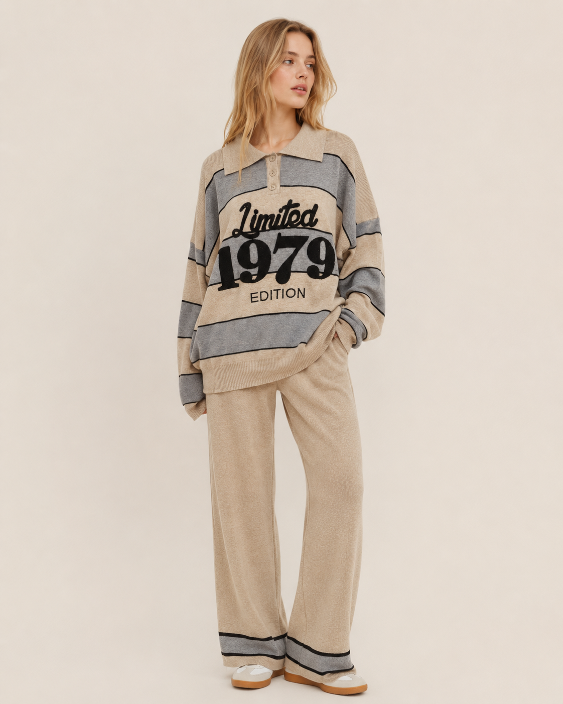Oversize-Polo-Set mit Gummibund