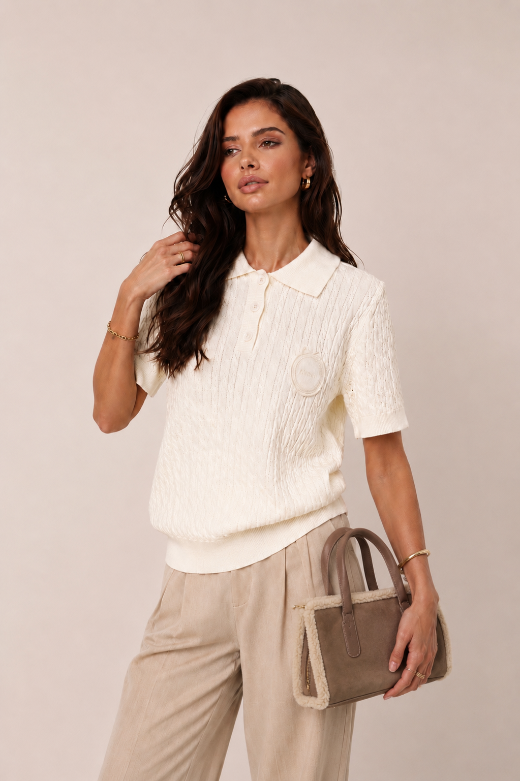 Kurzer Polo-Pullover