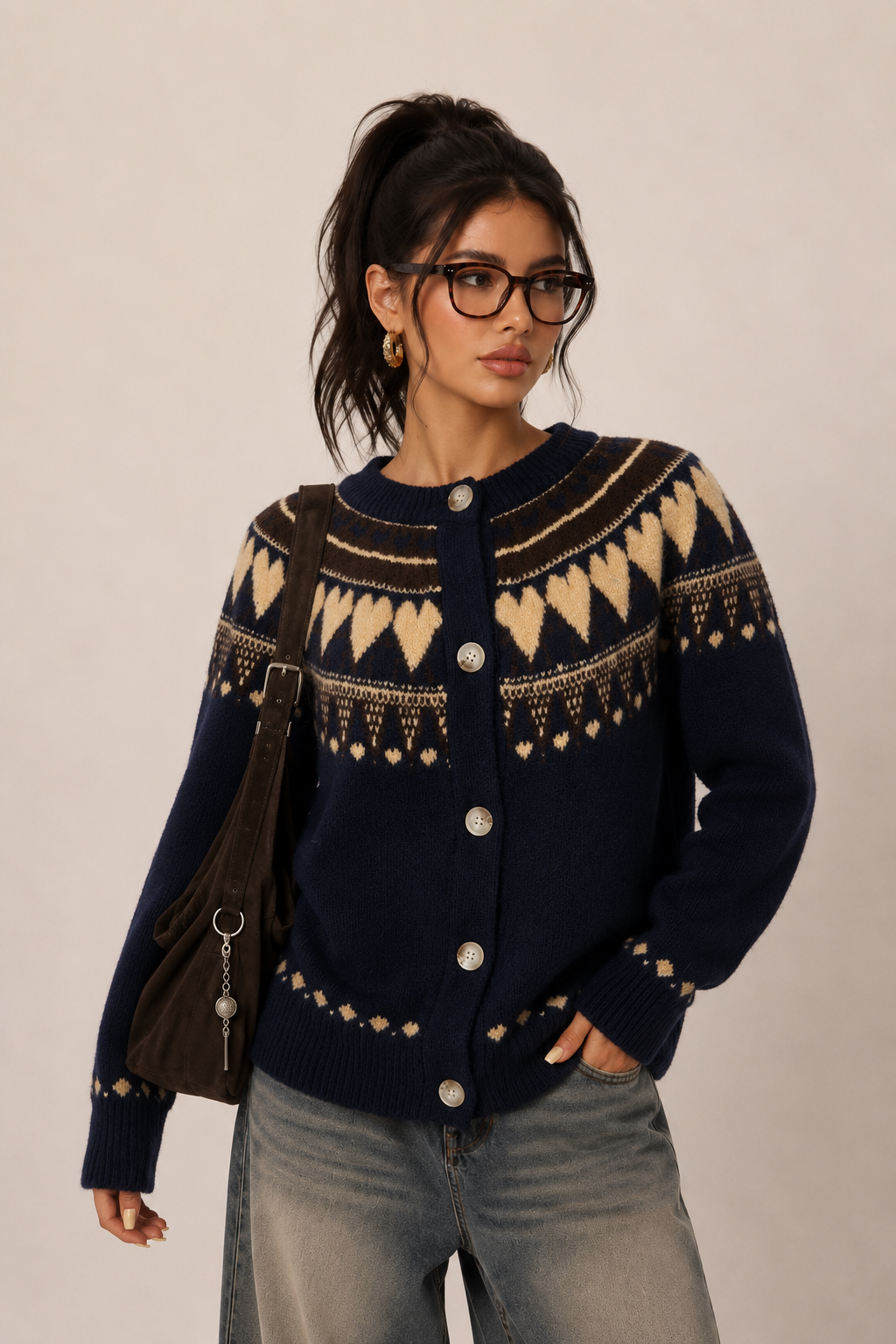 Cardigan mit Zierknöpfen