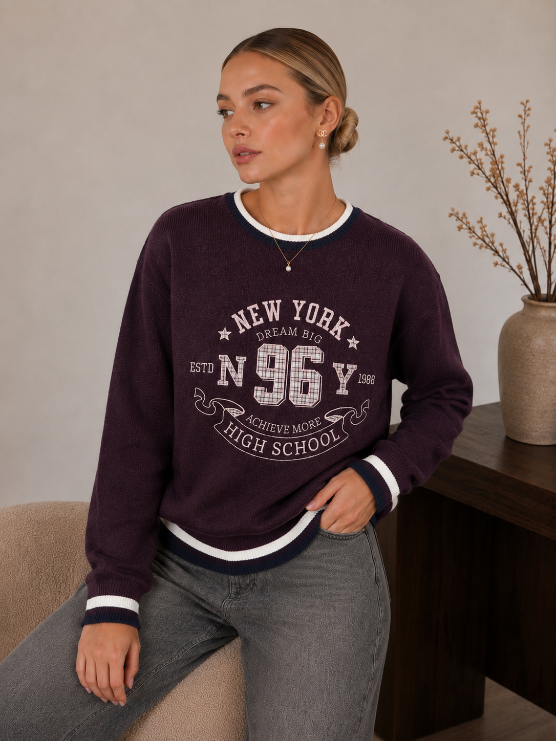 Lässiger College-Pullover