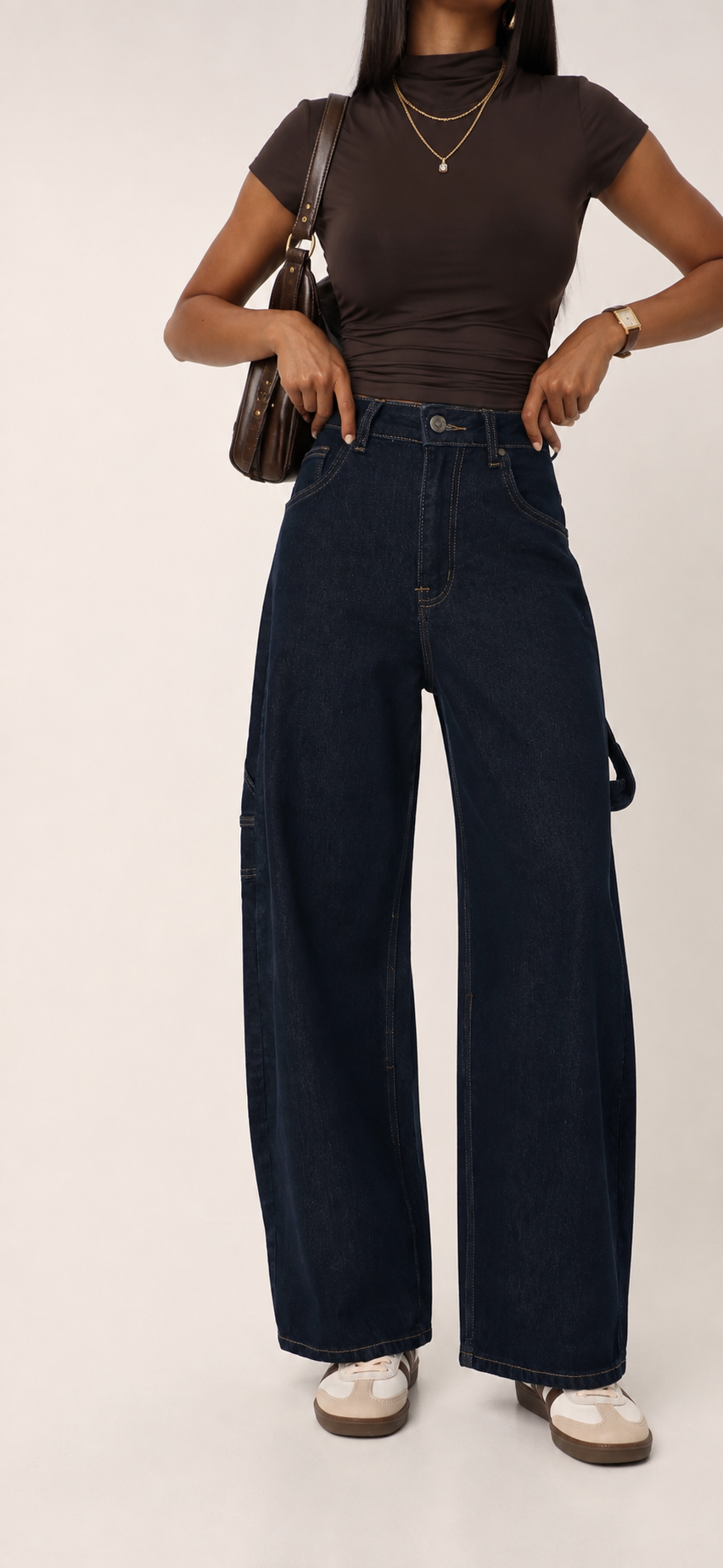 Weite Jeans mit hohem Bund