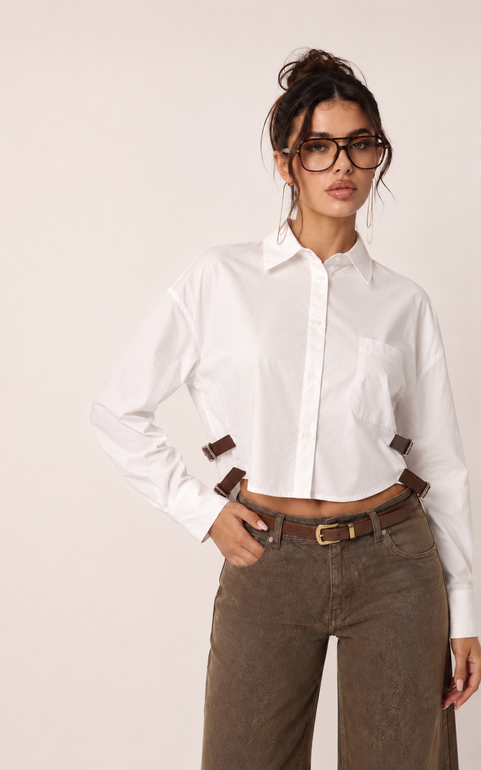 Kurzbluse mit Kragen