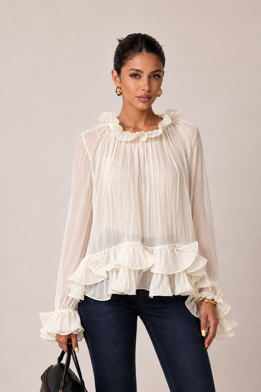 Legere Bluse mit Rüschen