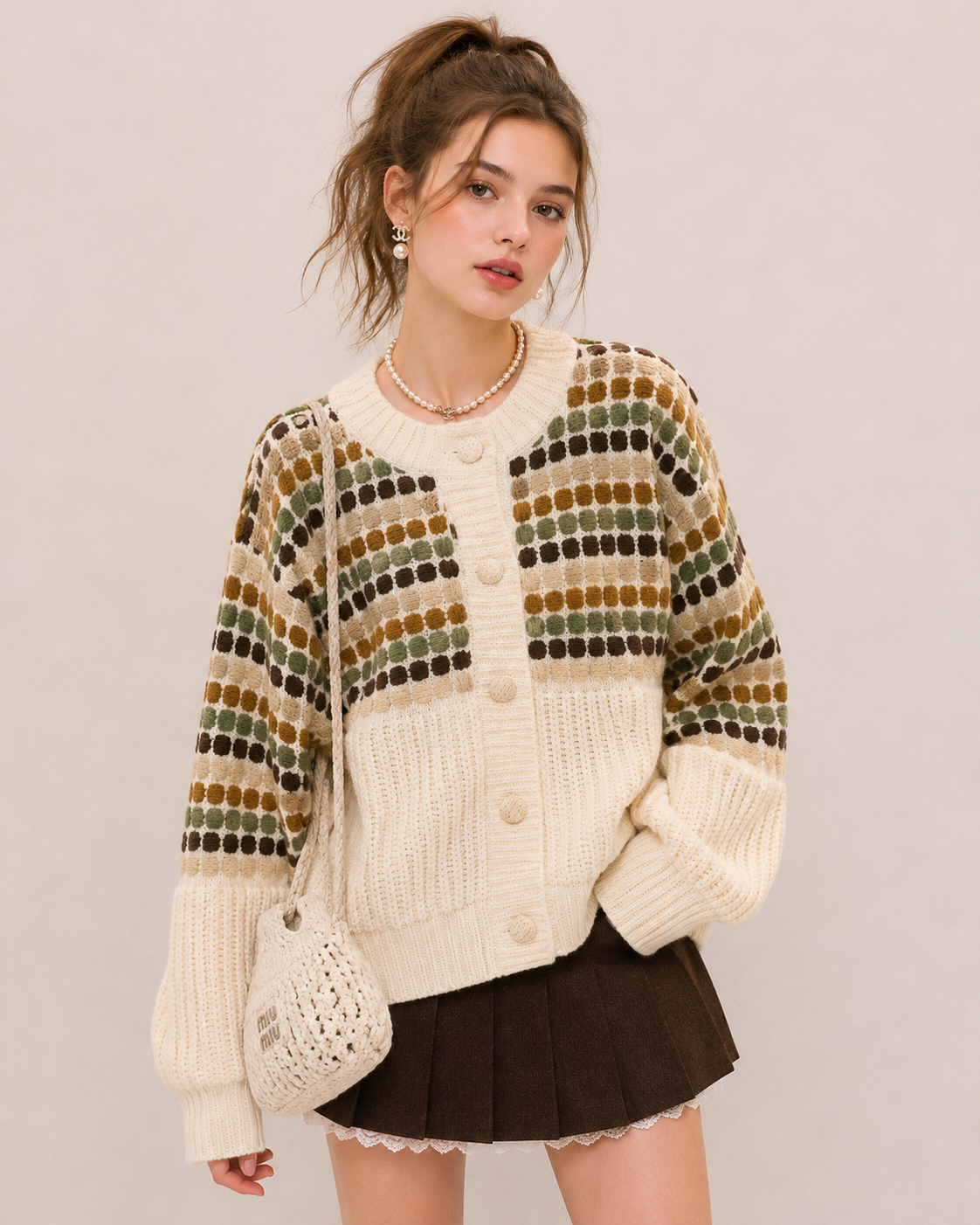 Lässiger Cardigan mit Puffärmeln