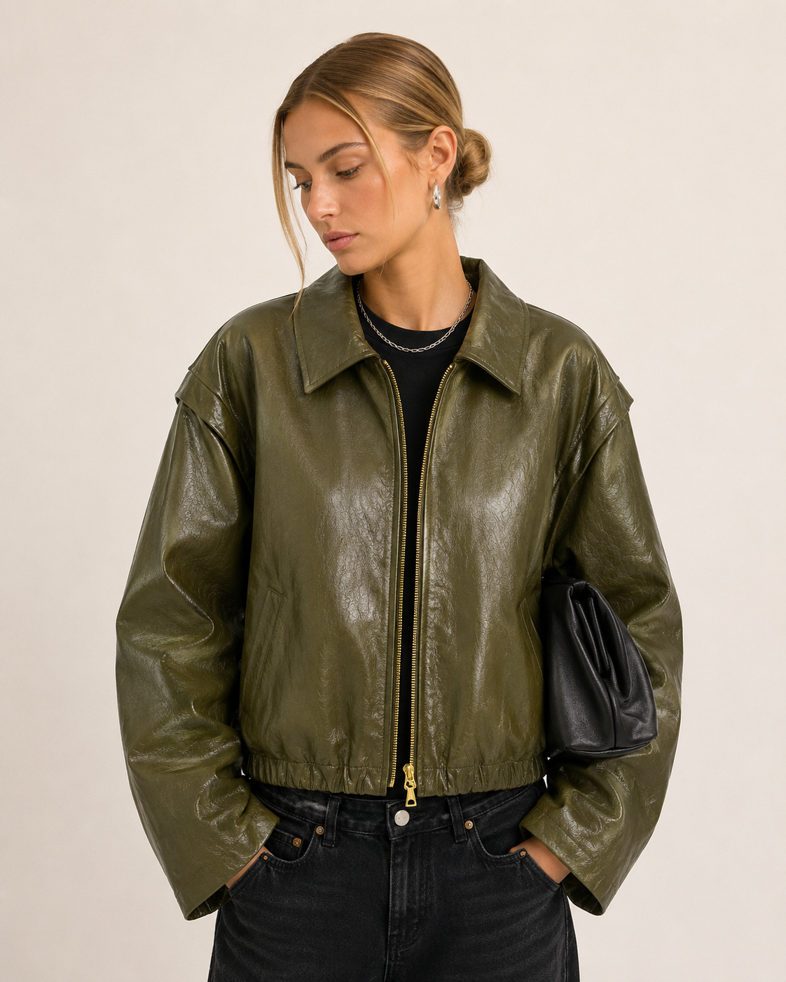Oversize-Jacke mit Kordelbund