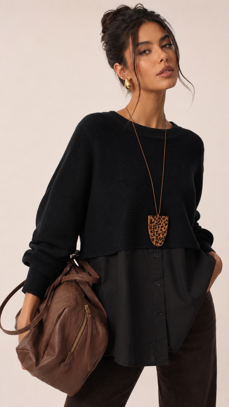 Lockerer Rippstrick-Pullover
