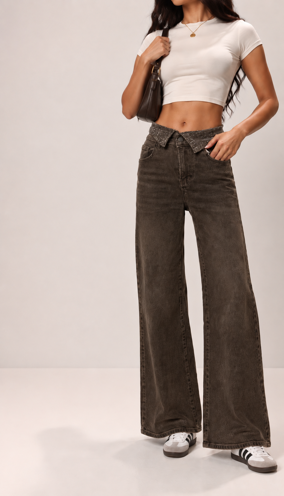 High-Waist Jeans mit weitem Bein