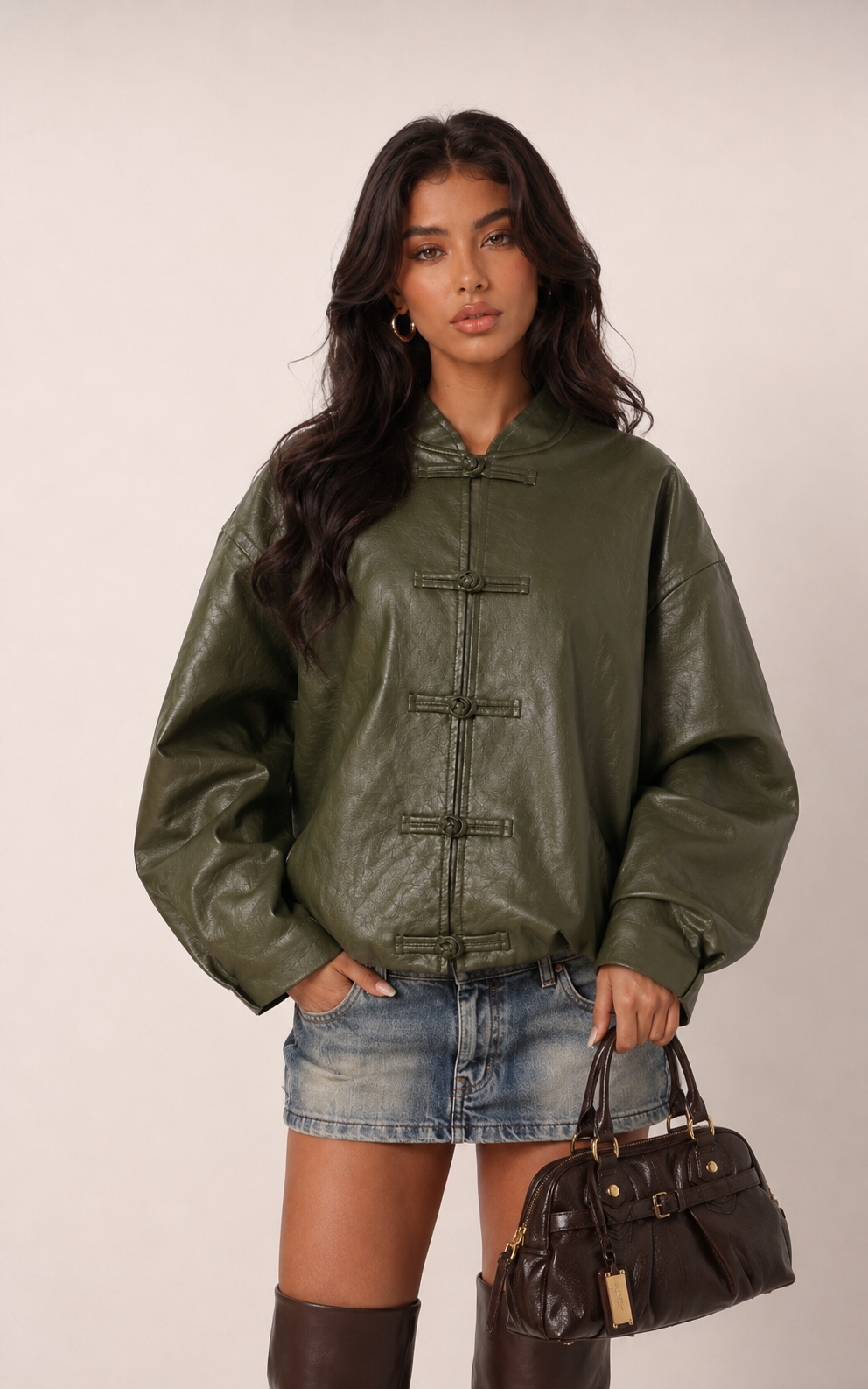 Oversize-Jacke mit Stehkragen