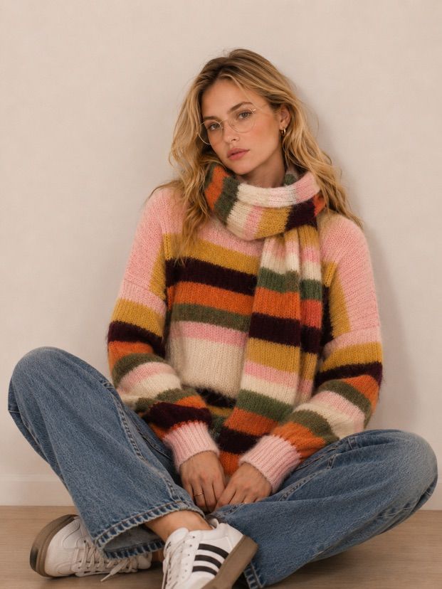 Oversize-Set mit Schal
