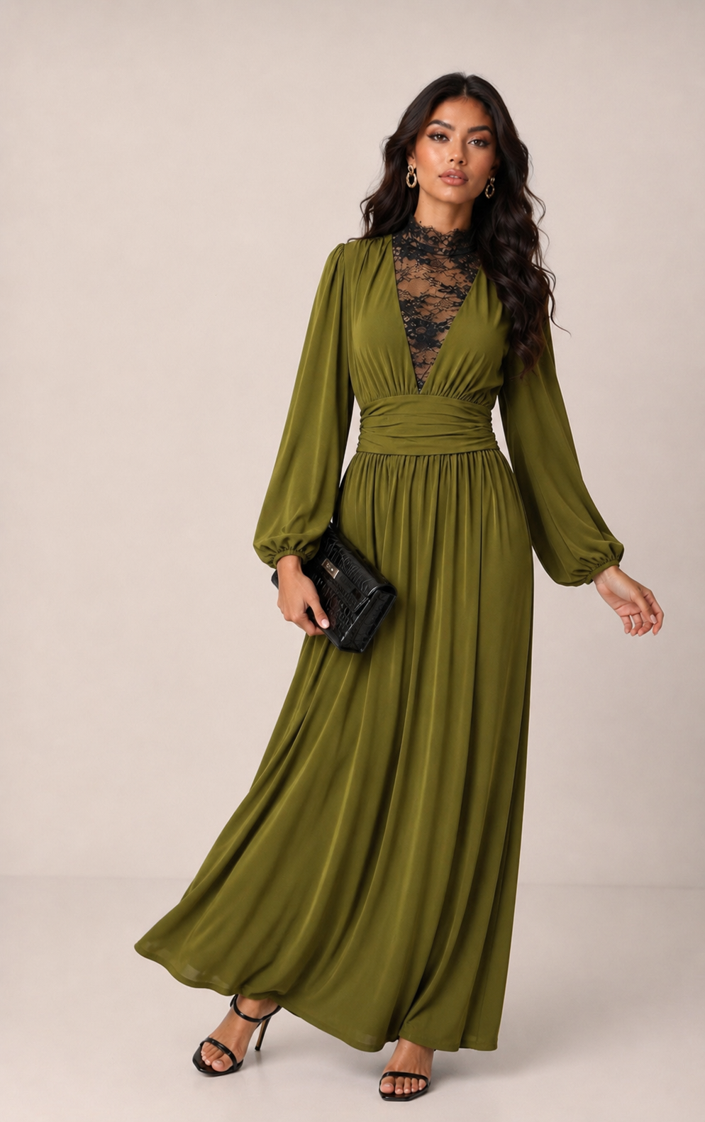 Maxikleid mit V-Ausschnitt