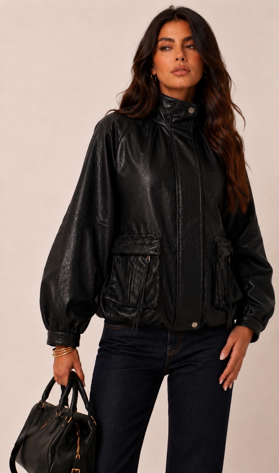 Oversize Jacke bis zur Hüfte