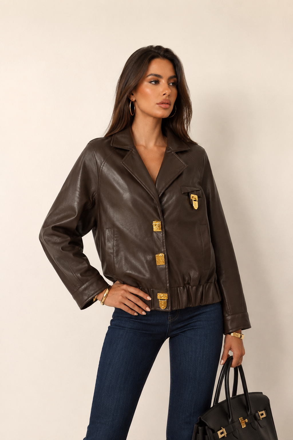 Boxy-Jacke mit Kragen