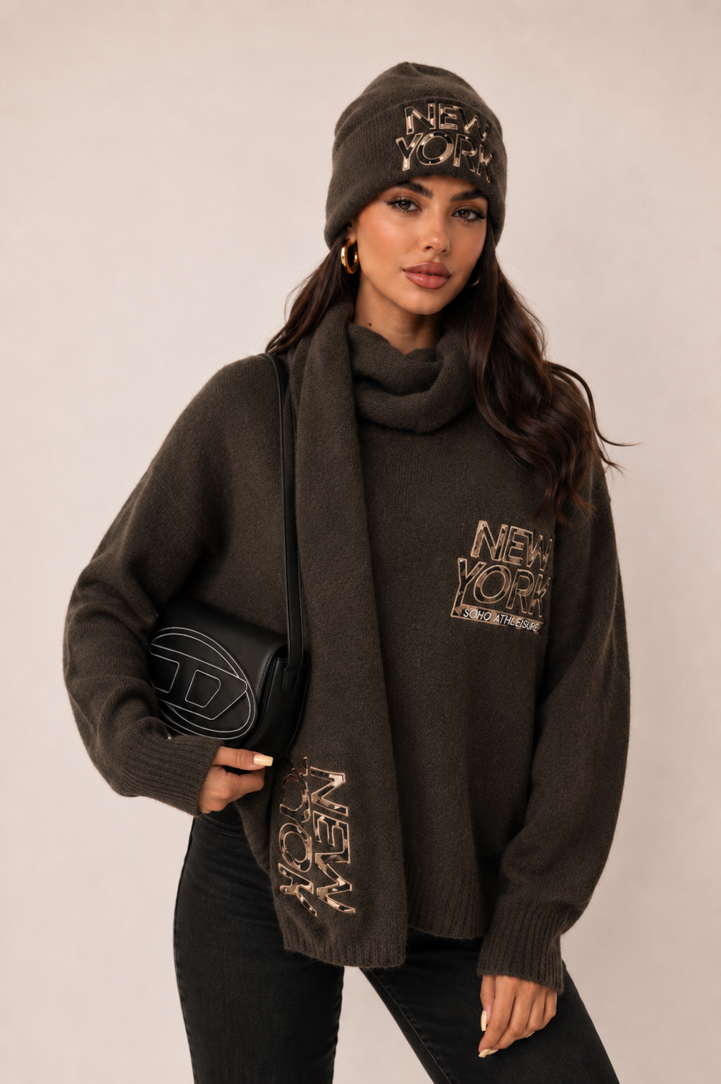 Oversized Sweatshirt mit Rollkragen