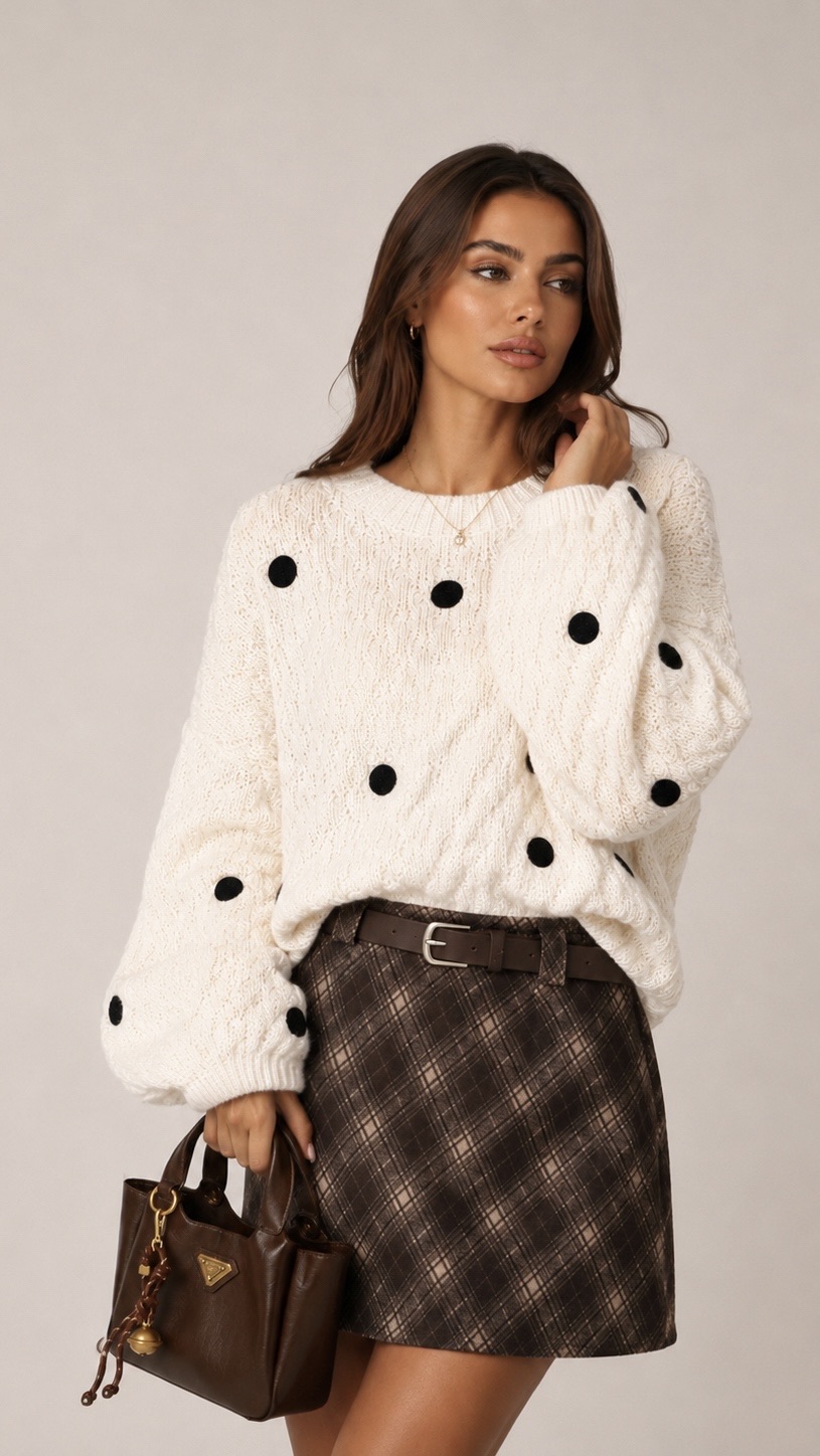 Weiter Pullover mit Ballonärmeln