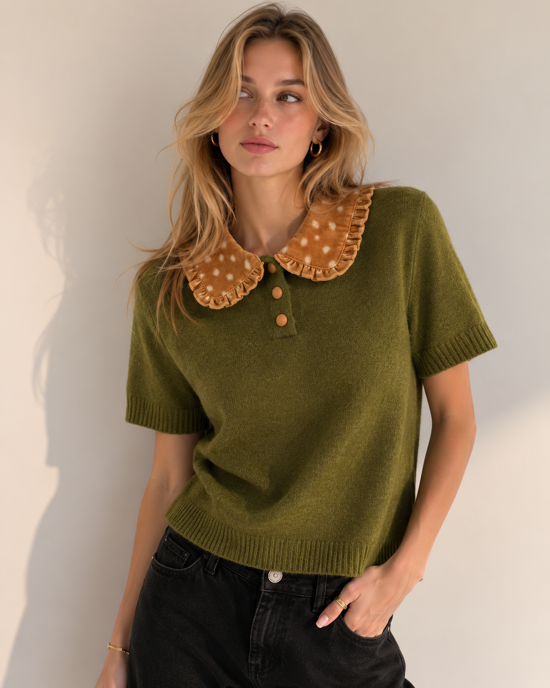 Pullover mit Bebe-Kragen