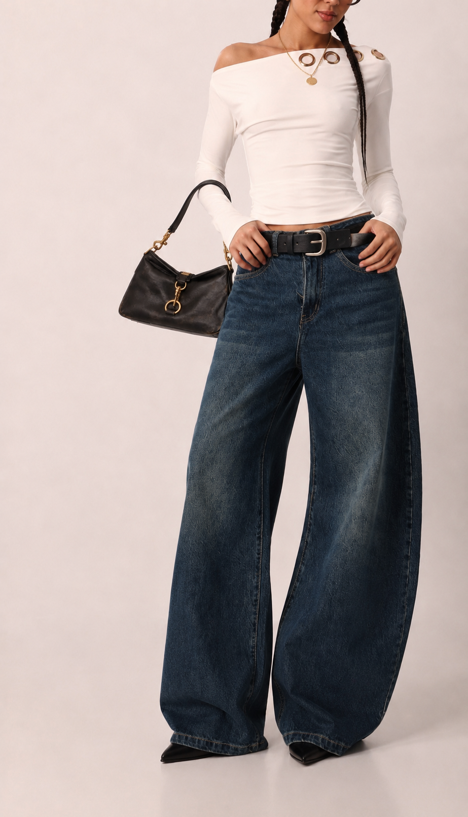 Jeans mit weitem Bein