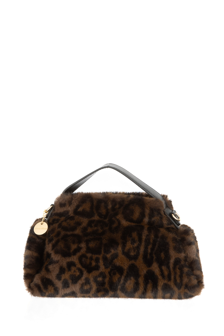 Kunstpelz-Handtasche im Leoparden-Look