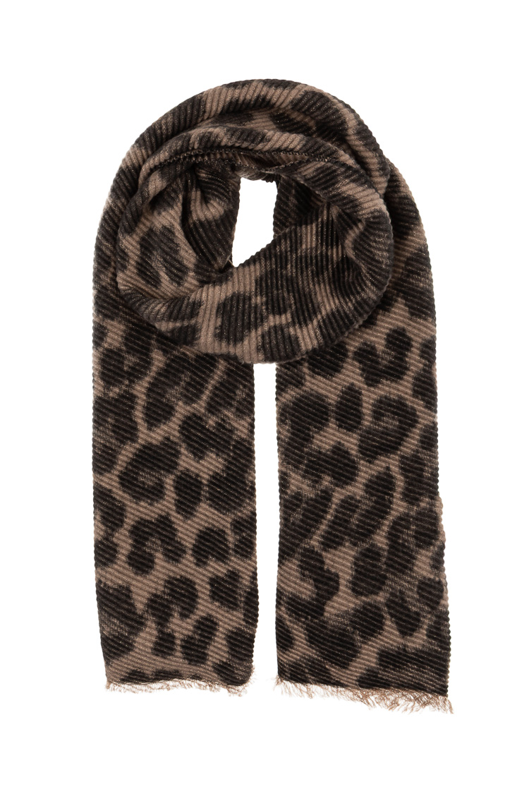 Schal mit Animal-Print und Fransen