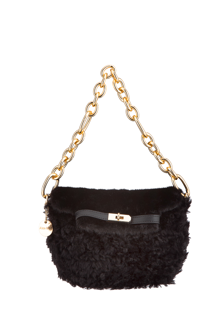 Fellimitat-Tasche mit Kette