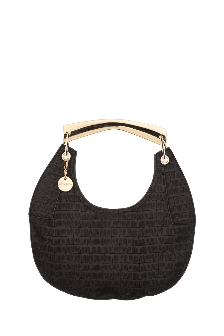 Kastenhandtasche mit geprägtem Leder