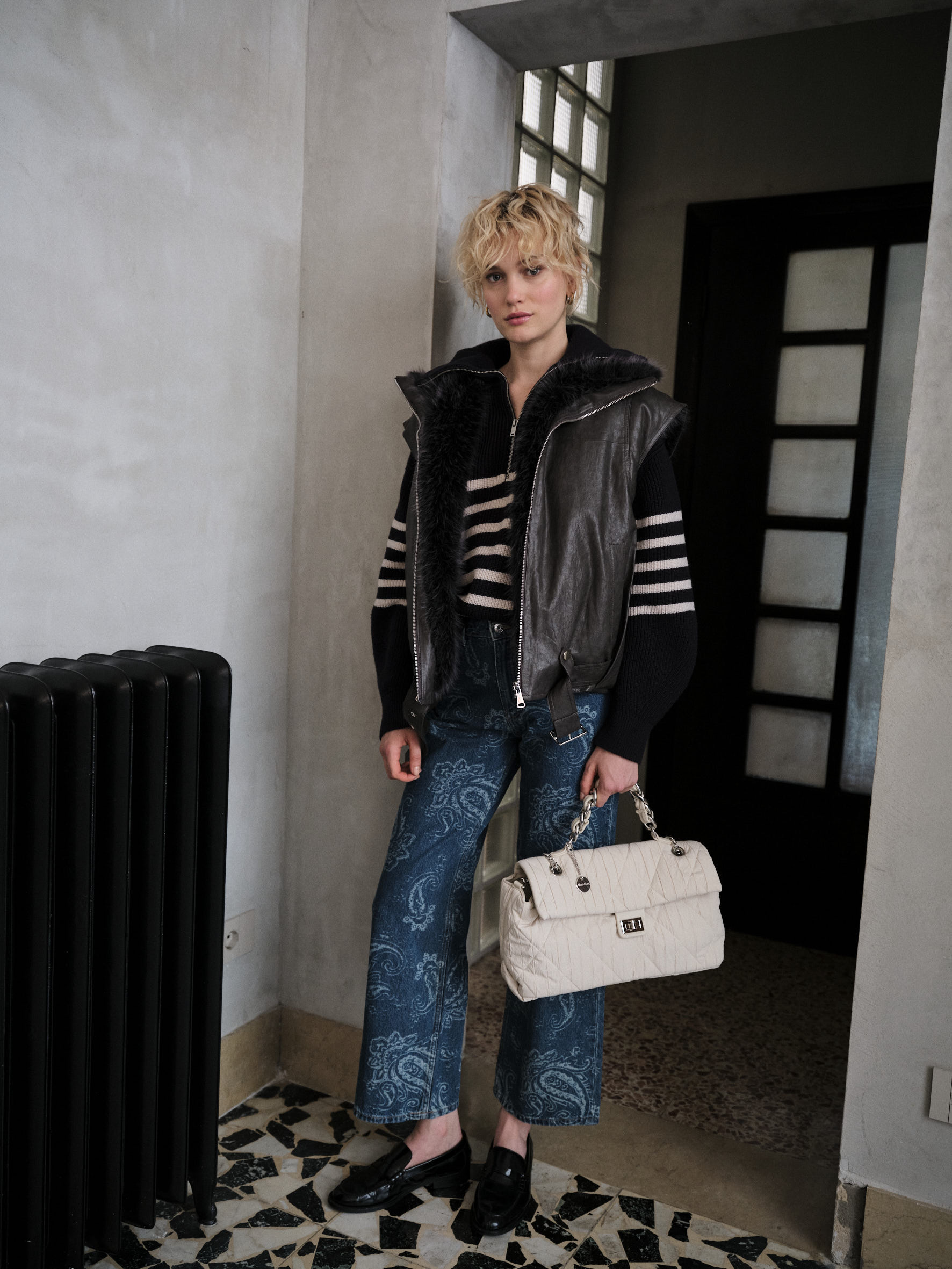 Gesteppte Tasche mit Klappe