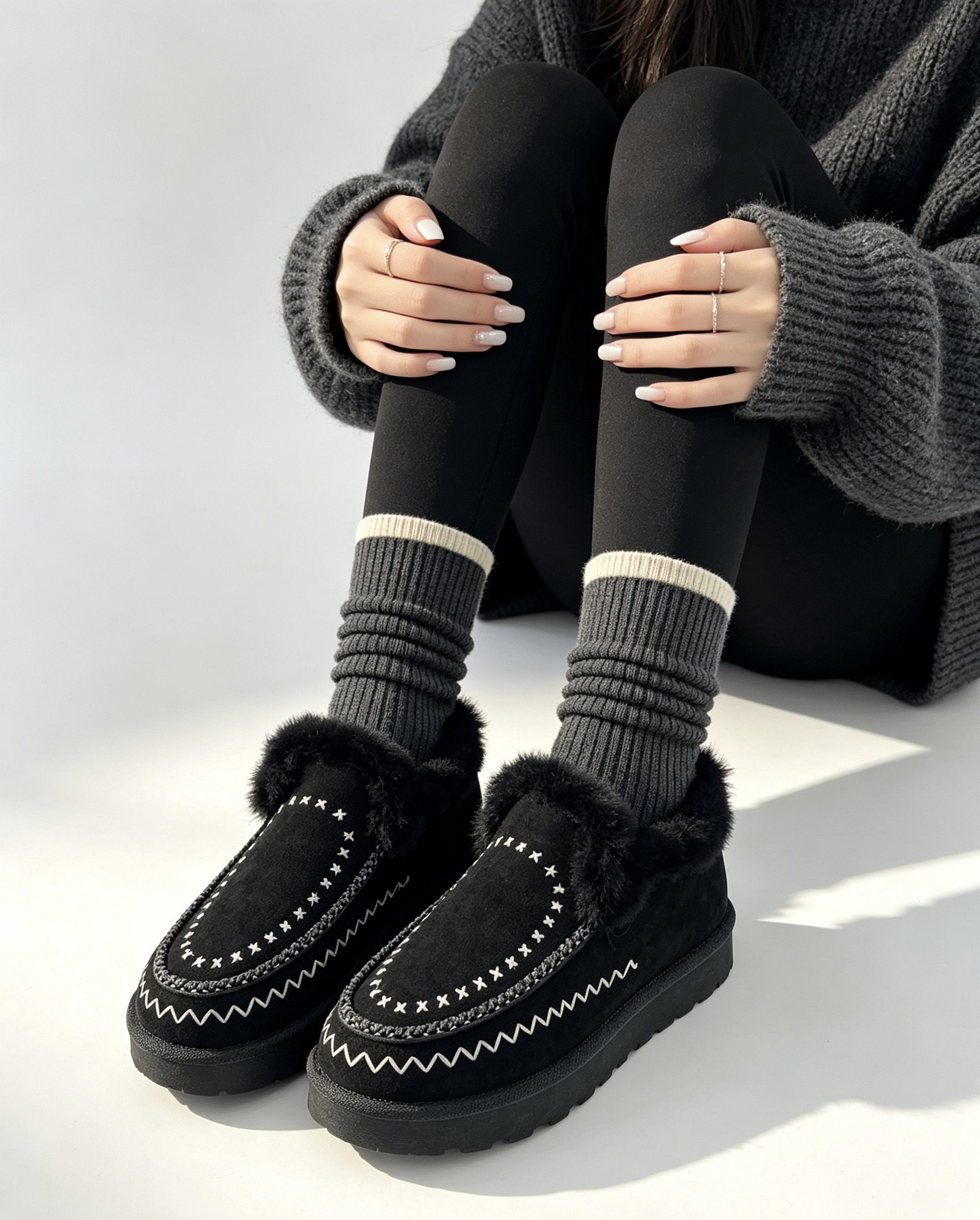 Mukluk-Stiefel mit Stickerei