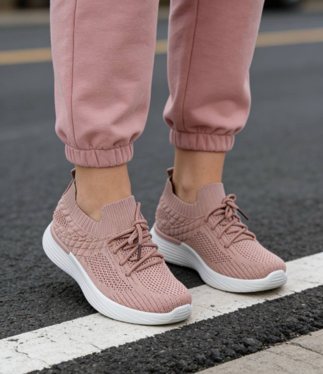 Sneaker aus Rippstrick