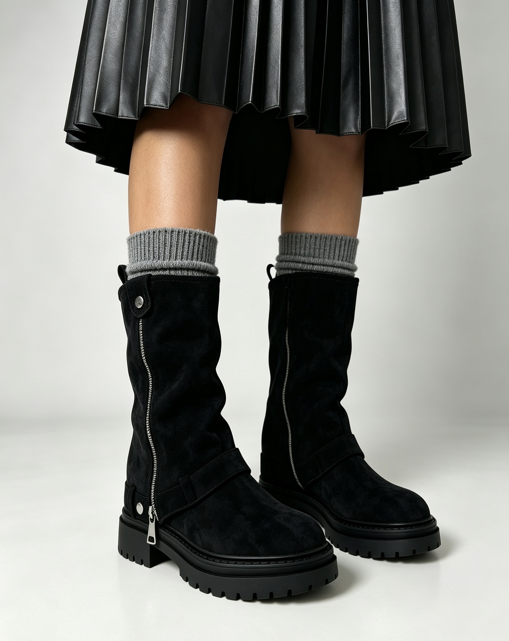 Stiefel mit dekorativen Knöpfen