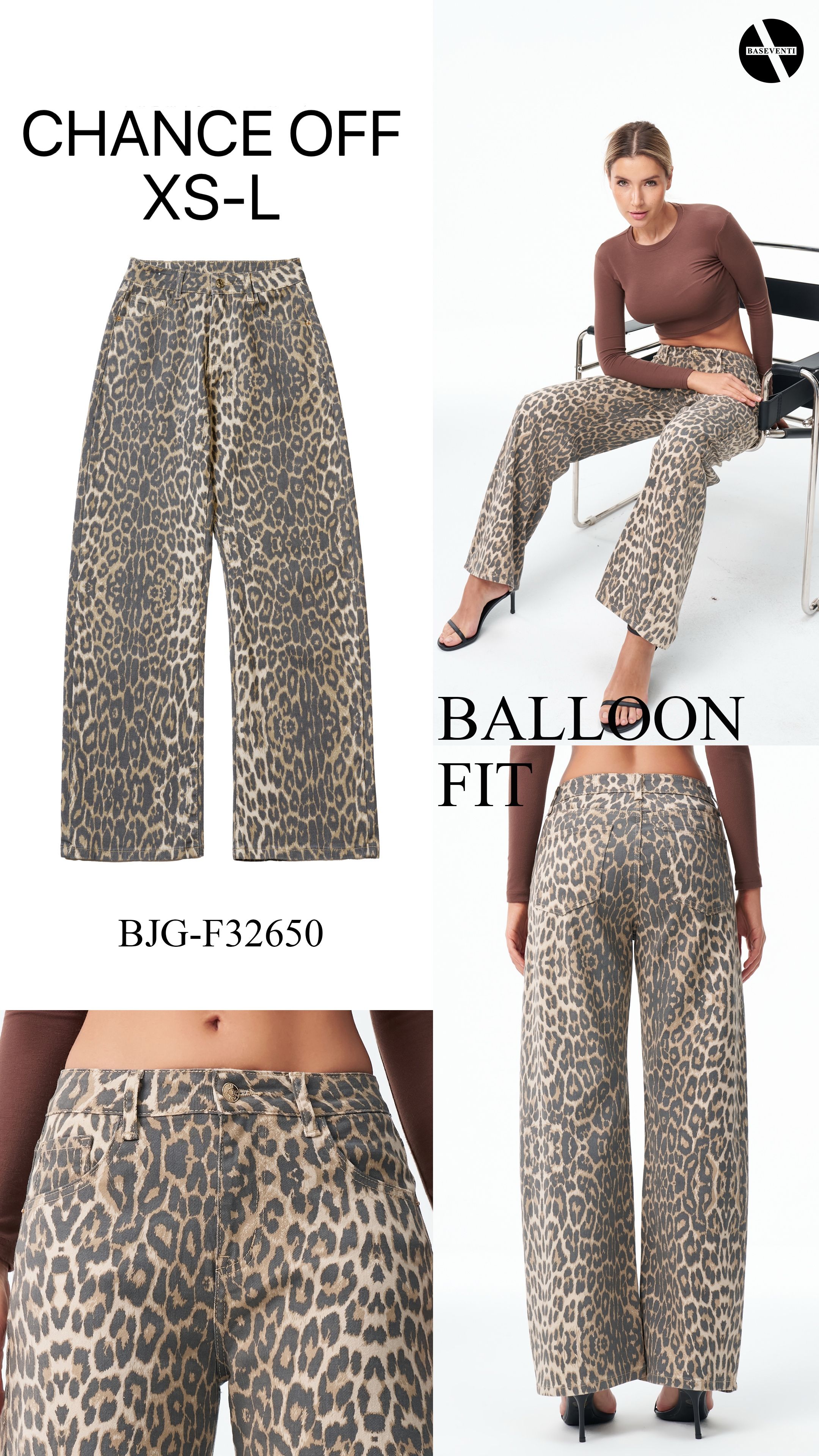 Balloon-Fit Hosen mit Leopardenmuster
