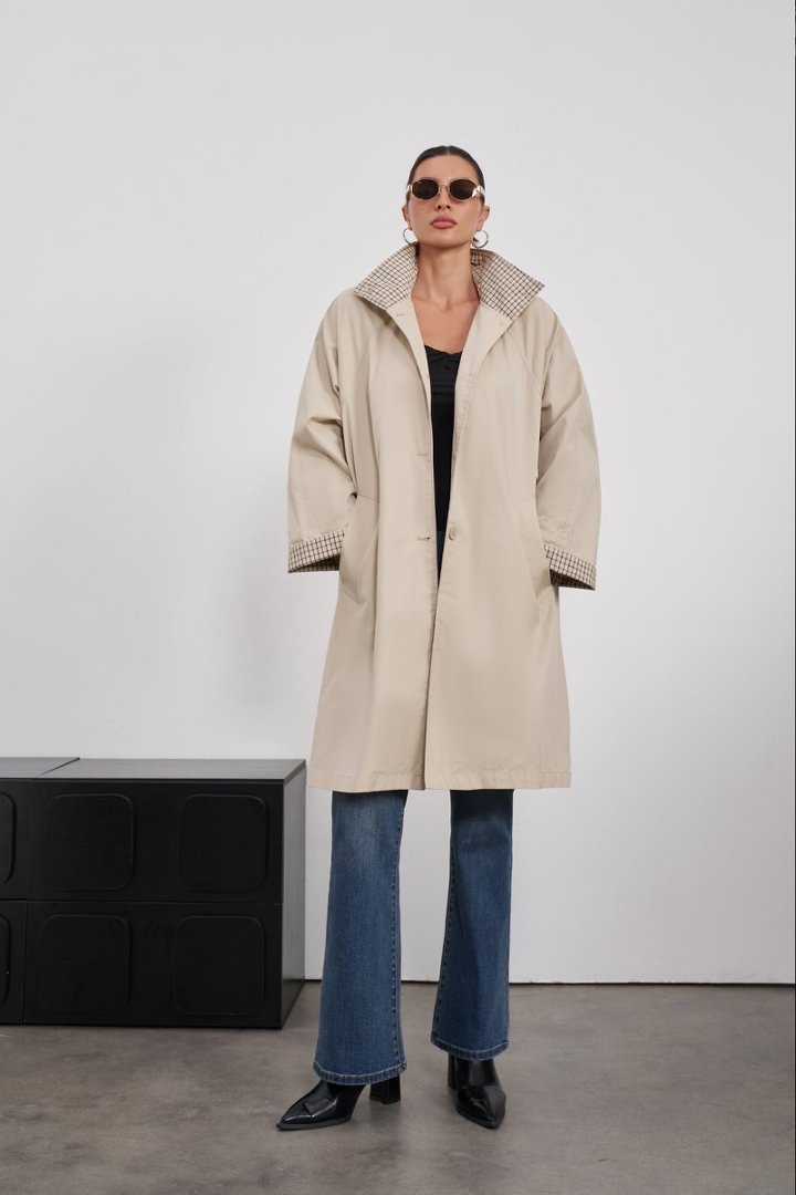 Oversize-Mantel mit Kragen