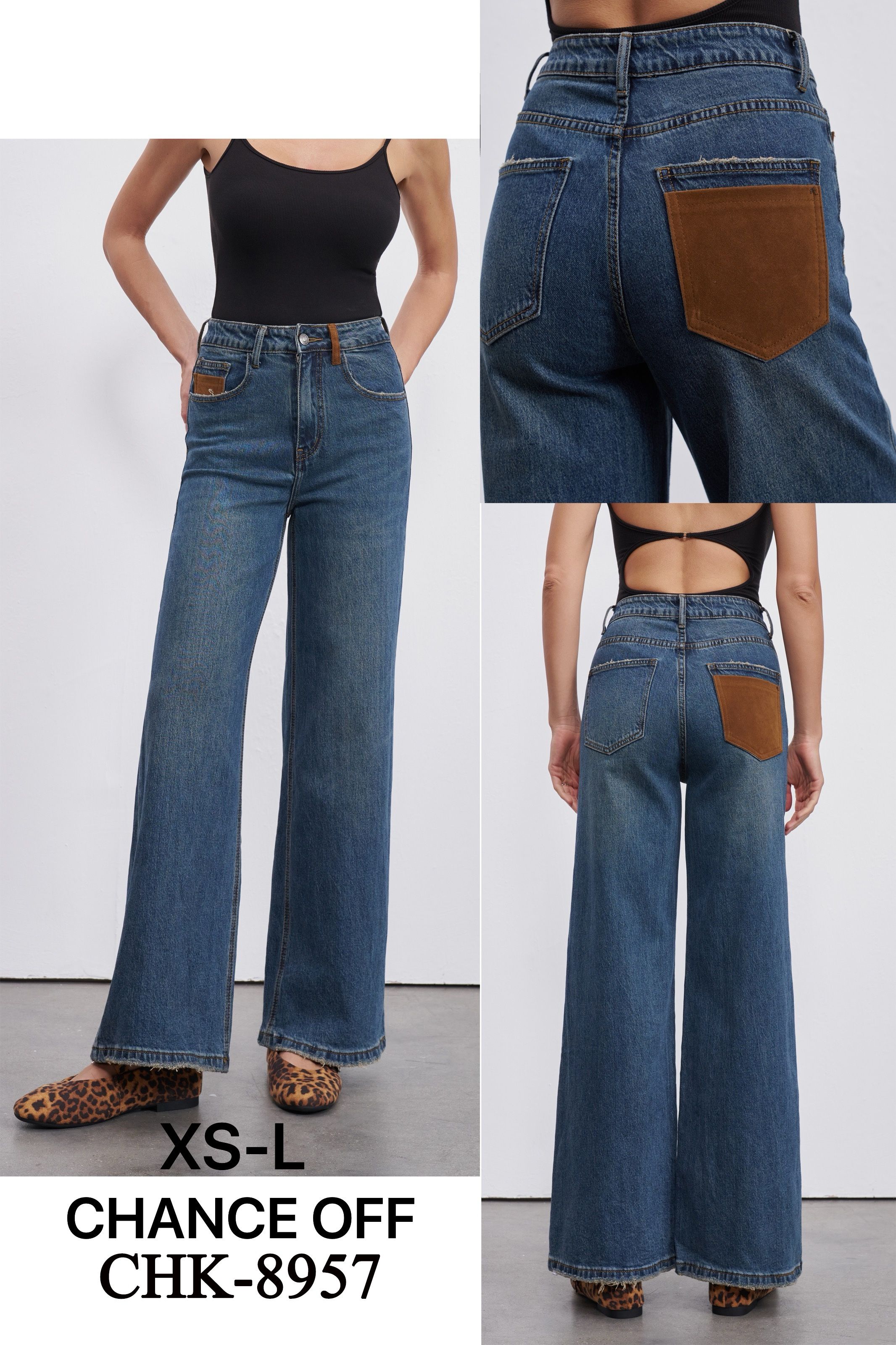 High-Waist Jeans mit weitem Bein