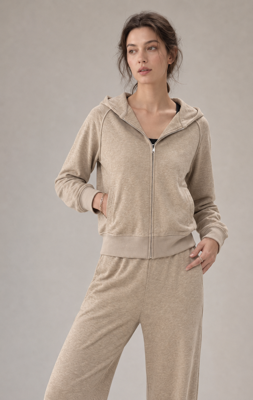 Kapuzen-Sweatjacke mit Reißverschluss