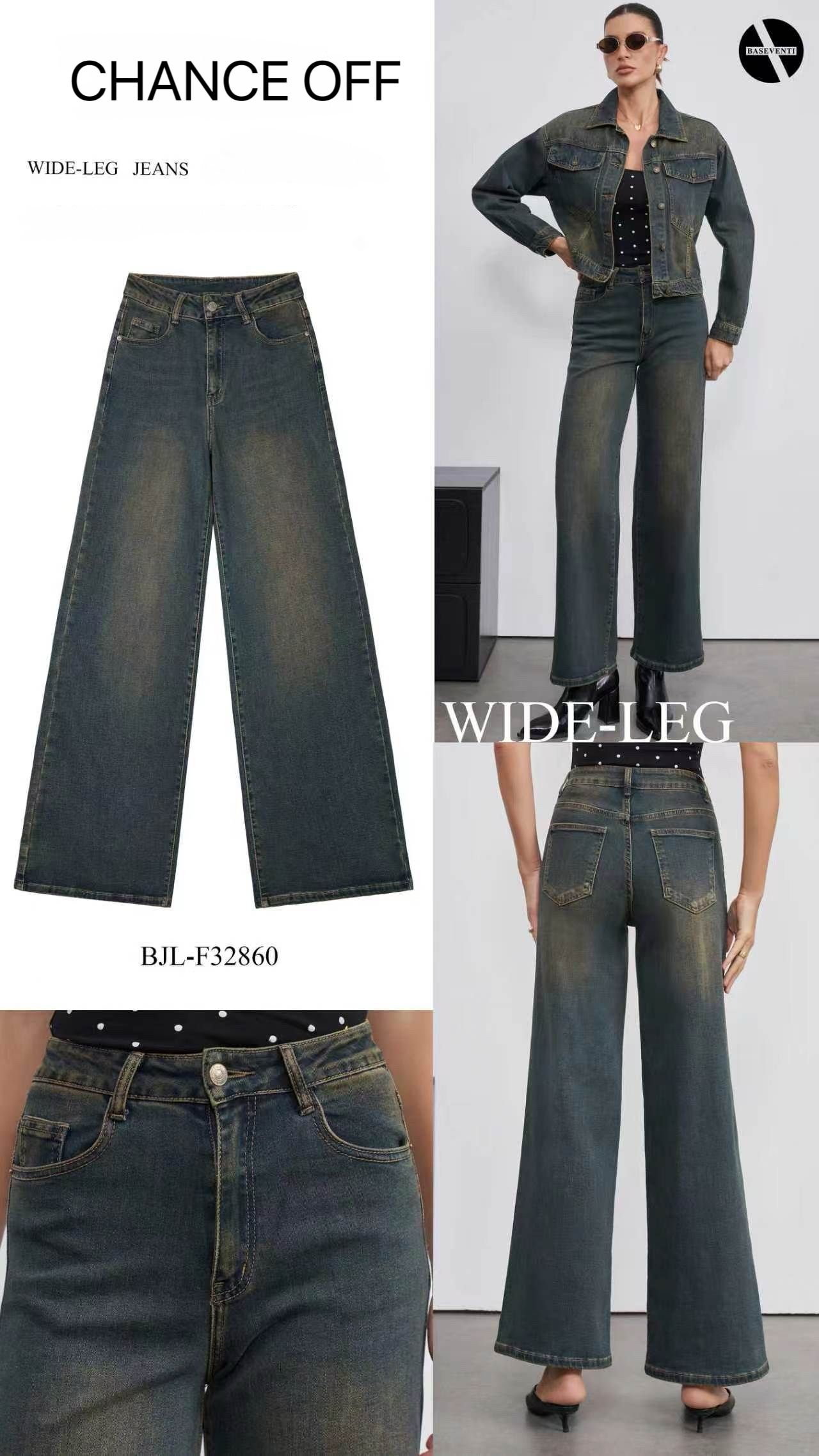 Jeans mit hoher Taille und weitem Bein