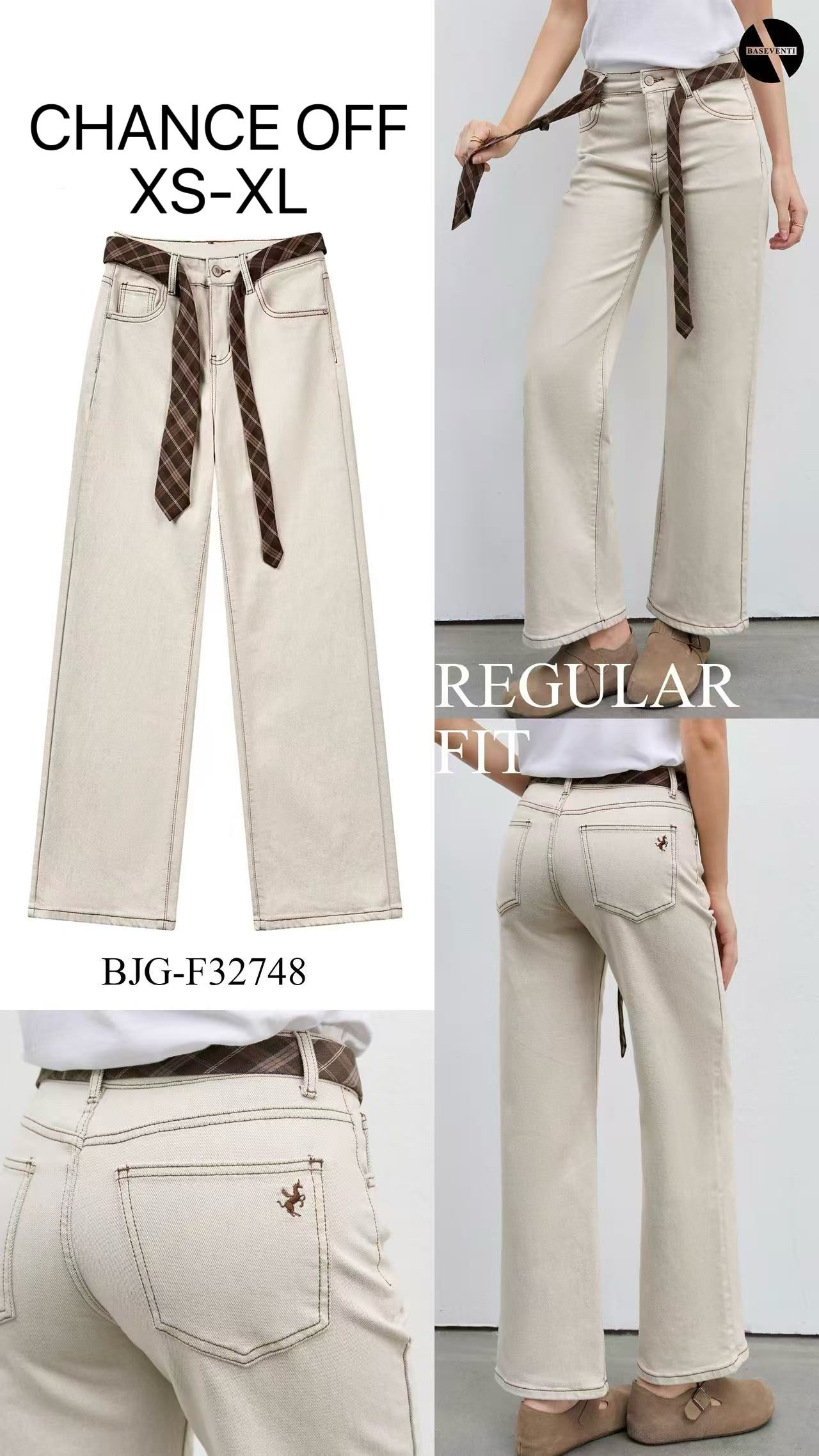 Straight‑Leg Hose mit Gürtel