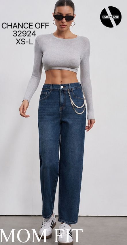 Mom-Fit-Jeans mit hohem Bund