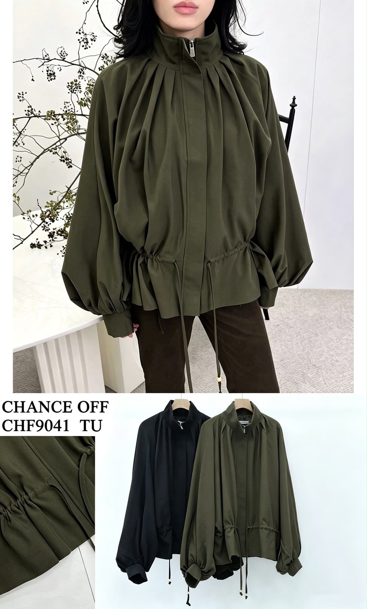 Oversize Jacke mit Stehkragen