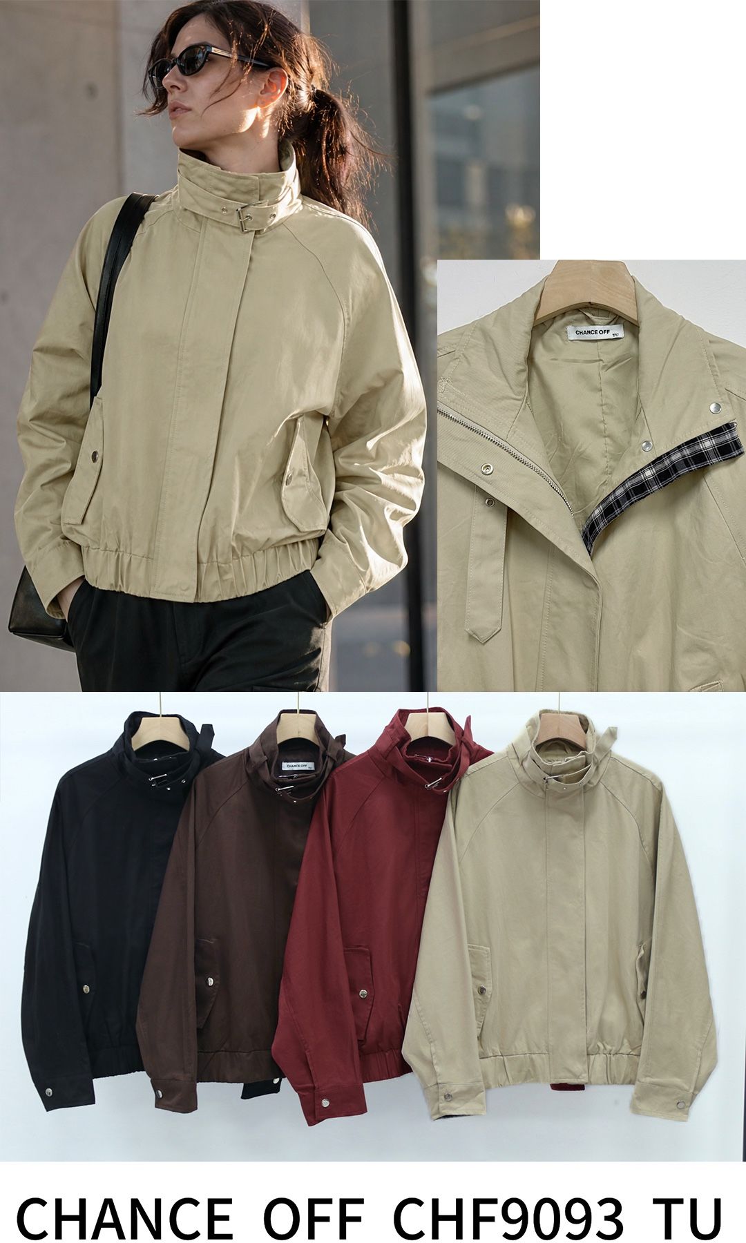 Baumwolljacke mit Stehkragen
