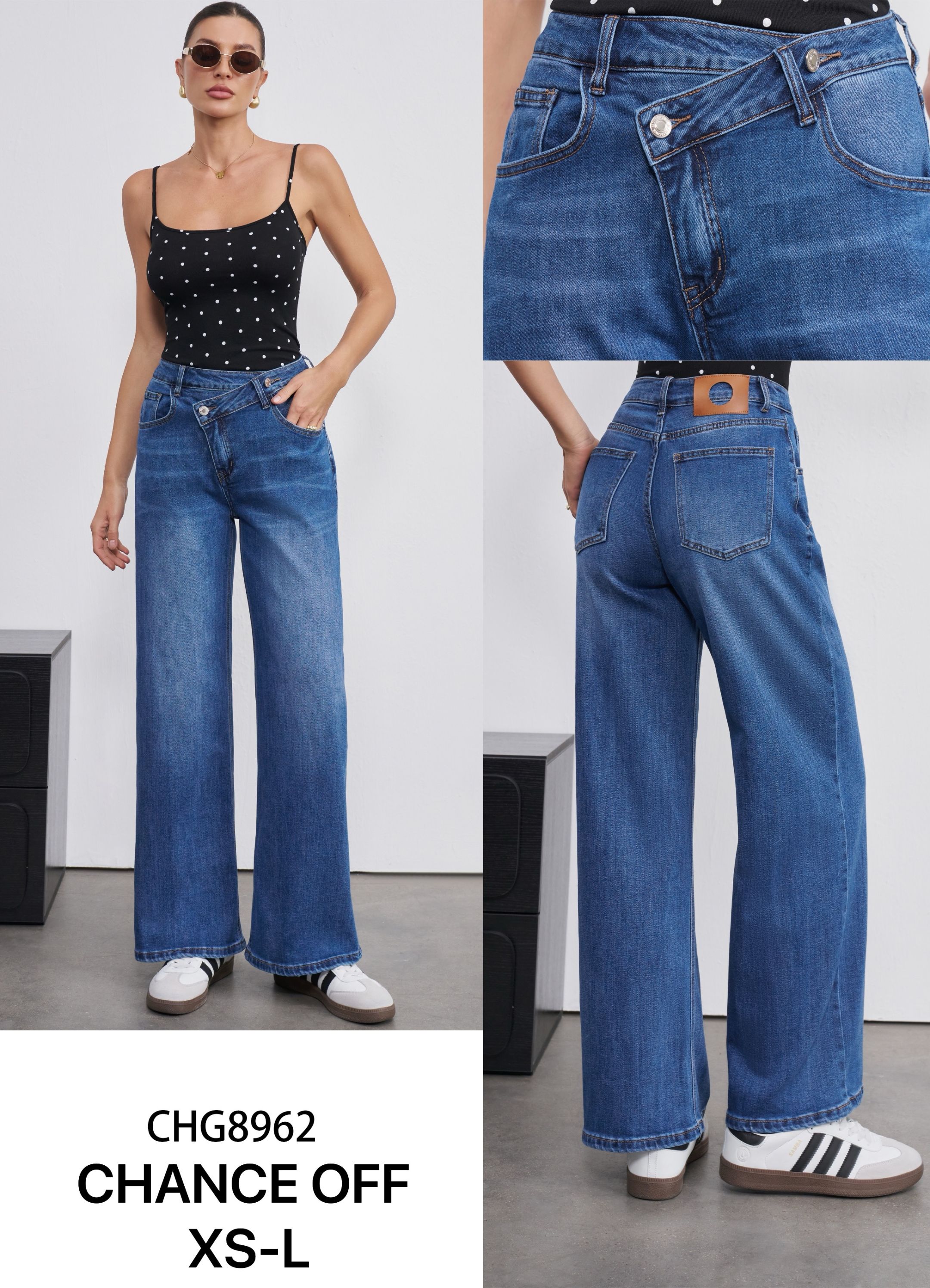 Weite High-Waist-Hose