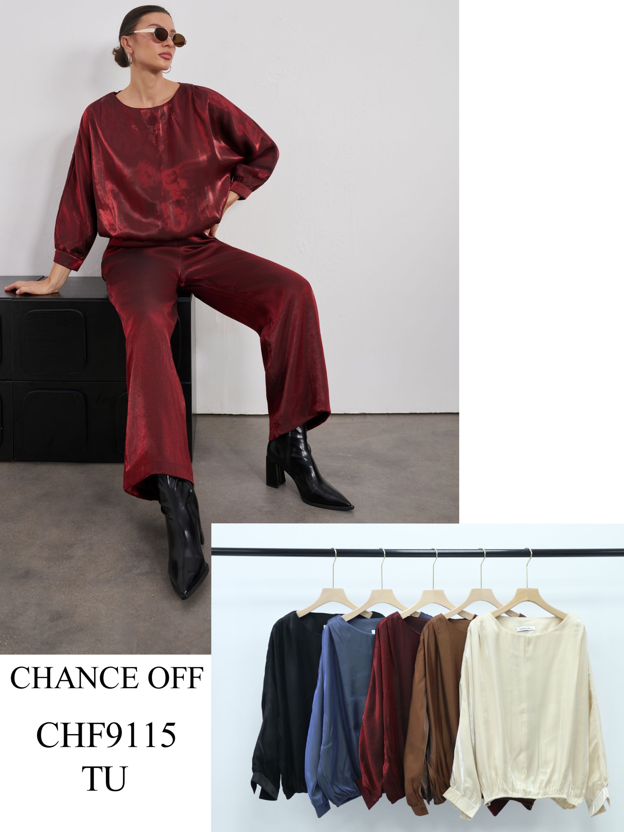 Lockere Bluse mit Bischofsärmeln