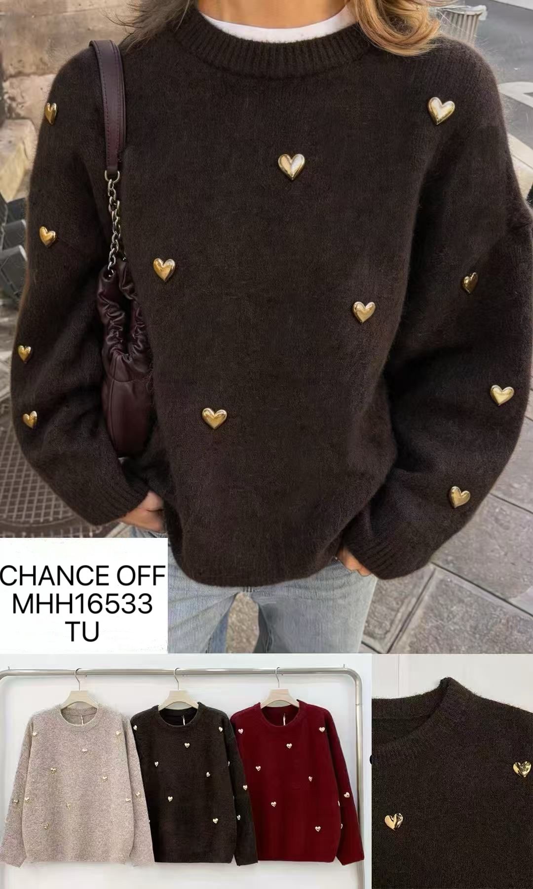 Pullover mit dekorativen Nieten