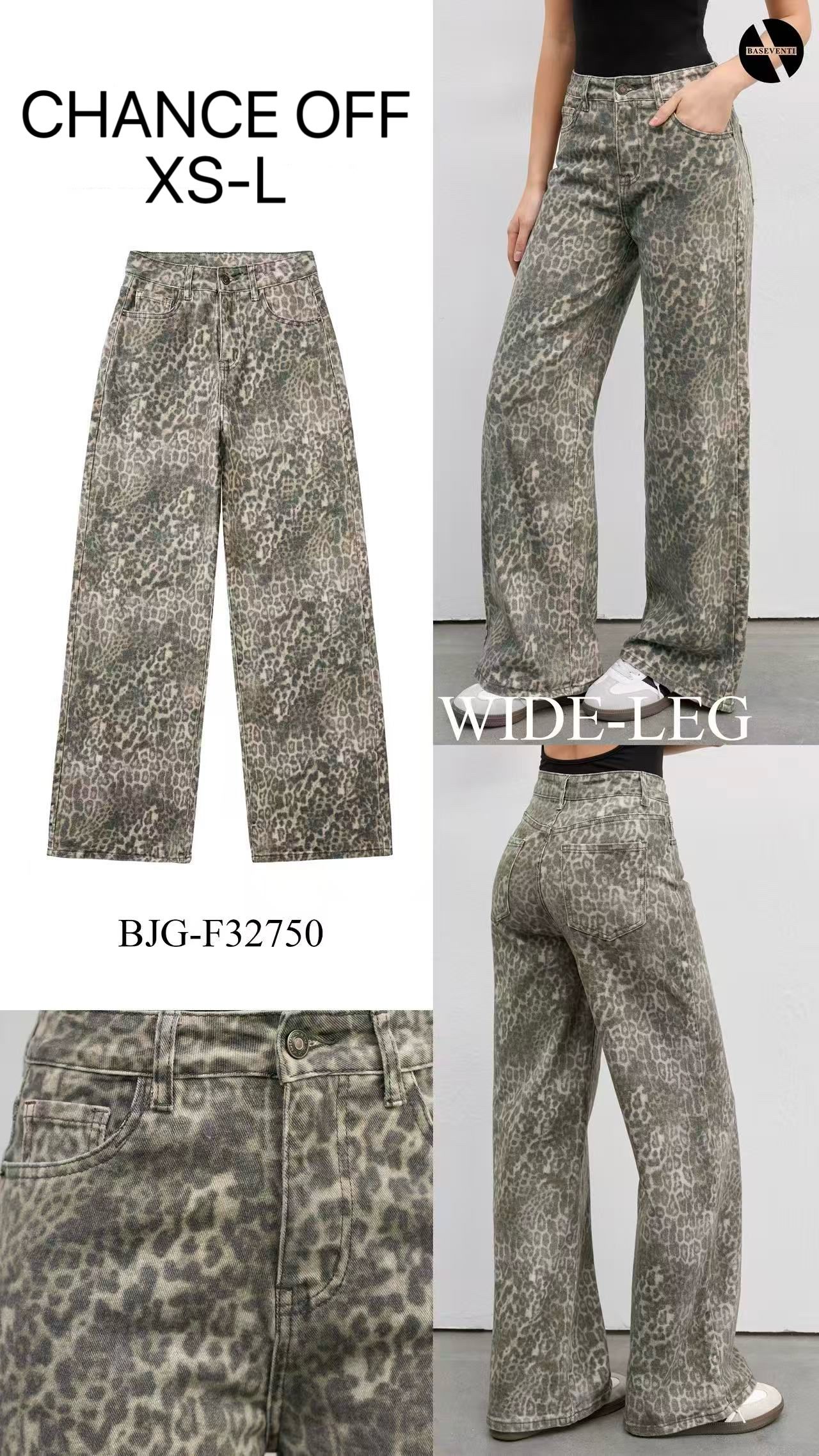 Wide‑Leg Hose mit Leopardenmuster