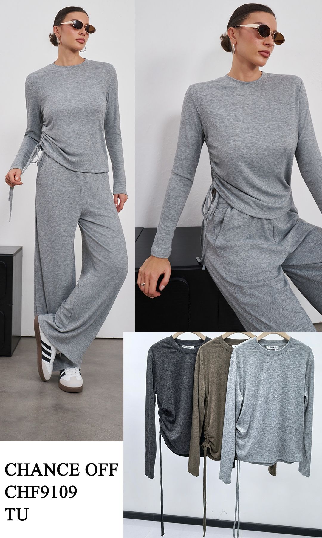 Top mit Raffung