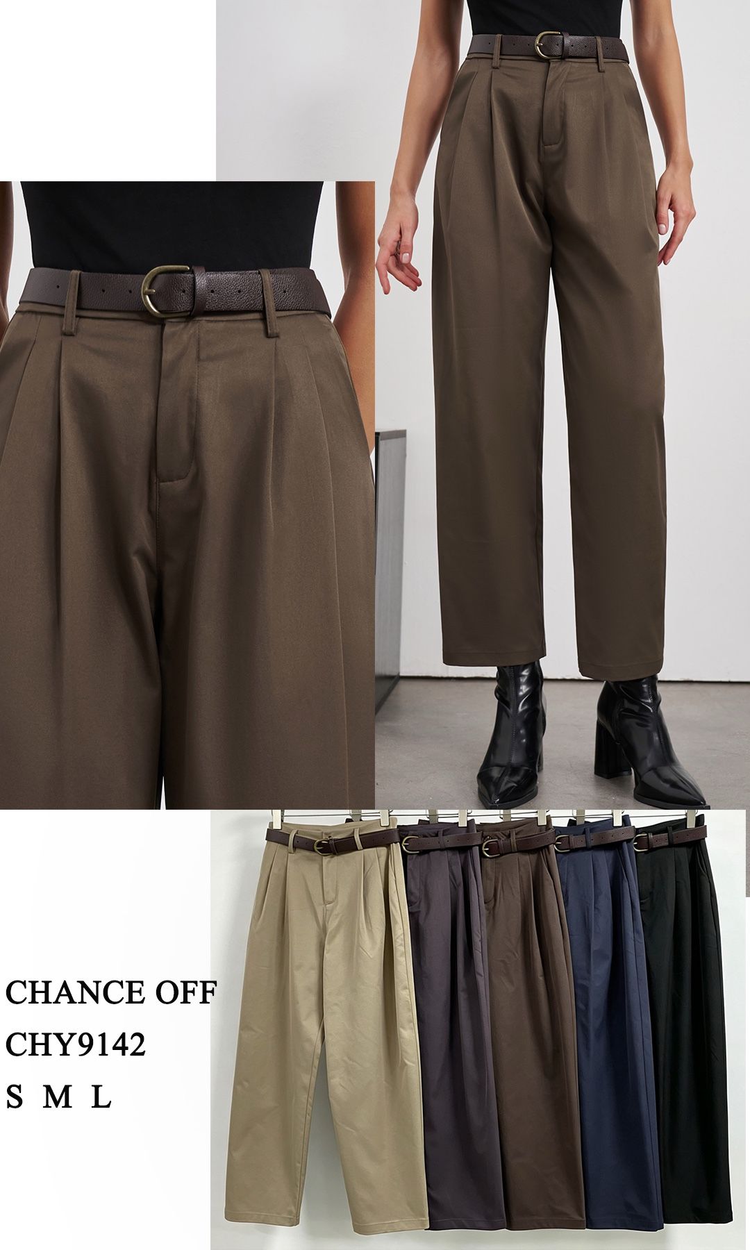 Gerade Hose mit Falten
