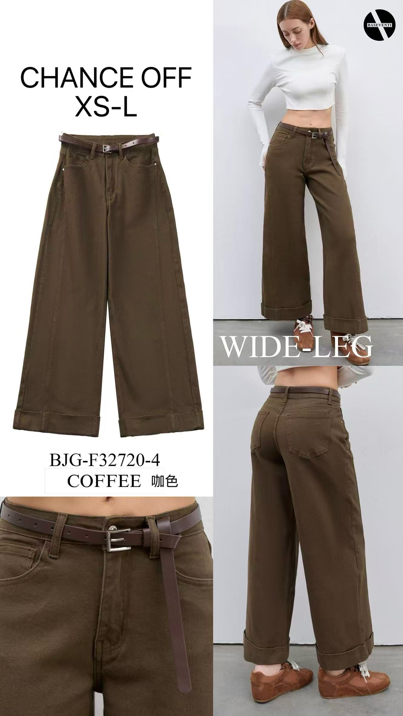 Wide‑Leg Hose mit Gürtel